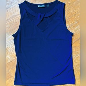 New York & company sleeveless blue blouse
